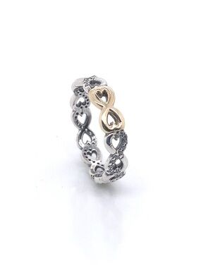 Pandora Silver and Gold Infinity Heart Stackable Ring